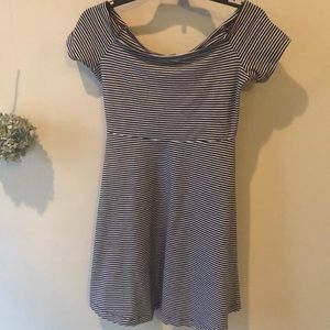 xs off the shoulder striped dress from old navy